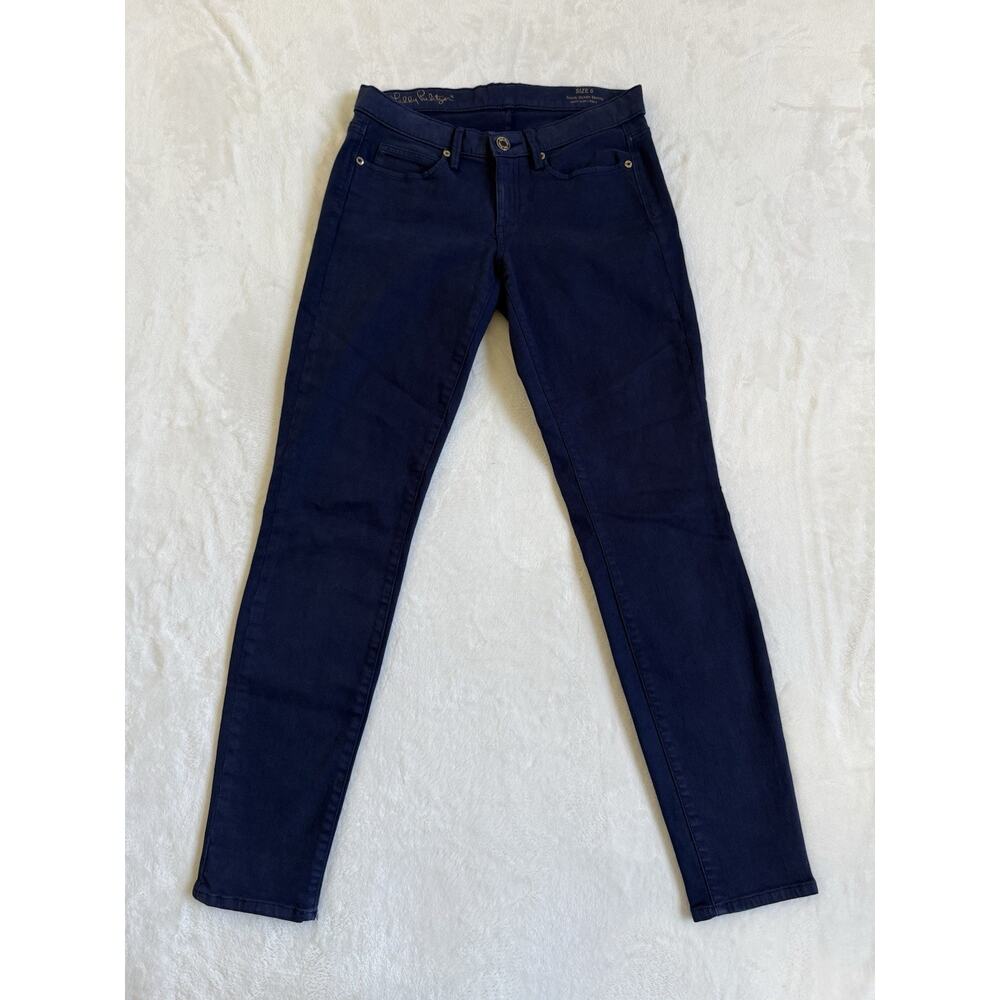 Lilly Pulitzer Pants South Ocean Blue Mid Rise Size 6 Jeans
